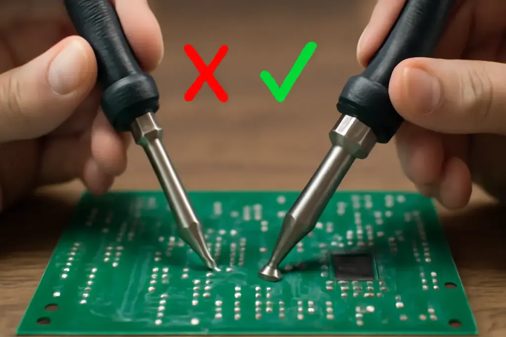 Che differenza c’è tra punta conica e a scalpello per saldatura? Scegli quella giusta per evitare danni al PCB