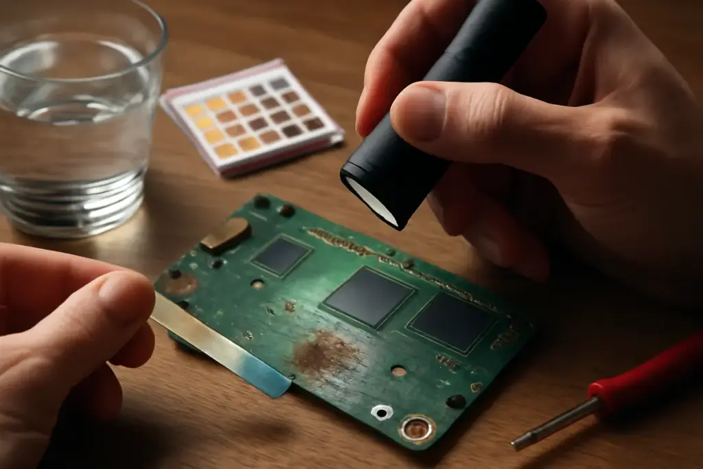 Come rilevare tracce di umidità su schede elettroniche? Il test rapido con materiali a portata di mano