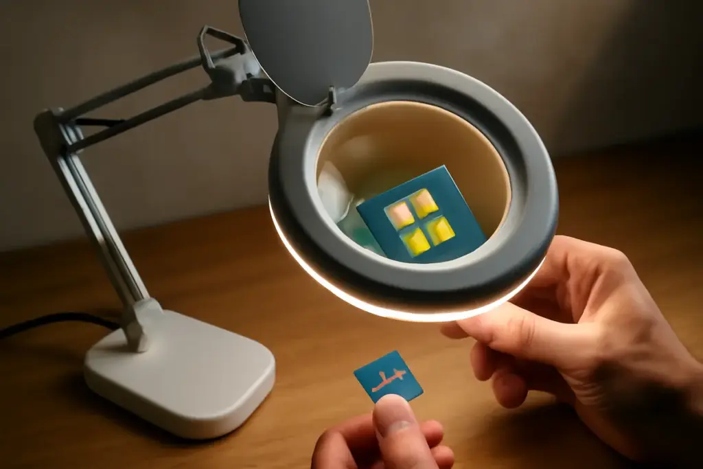 Lampada da banco con lente: la regolazione che permette di vedere micro-difetti che sfuggono a occhio nudo