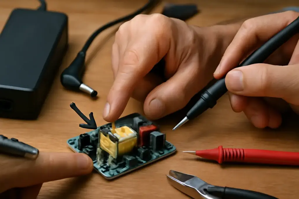 Riparazione di alimentatori per laptop: individua subito il componente più a rischio